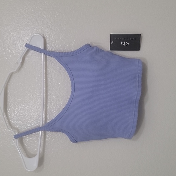 Klassy Network Ribbed Brami Crop size Small Color Periwinkle - Picture 5 of 13